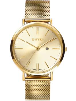 zinzi retro horloge goud ziw410m met witte wijzerplaat