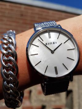 Zinzi Retro ZIW417M Mother of Pearl Horloge Zilver