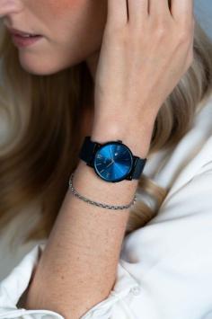 zinzi ZIW551M roman horloge blauw mesh